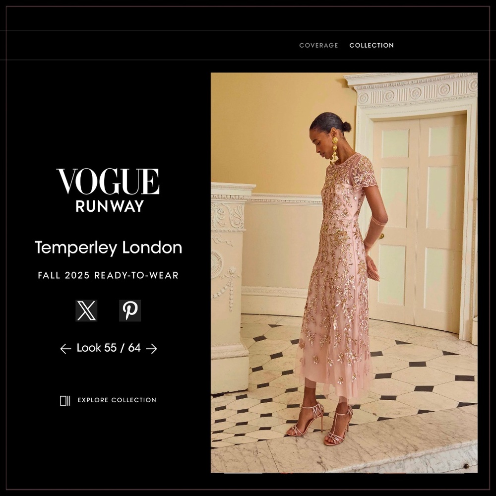 $3400 Temperley London Fall 2025 Bespoke ‘Genevieve’ Embellished Runway Dress